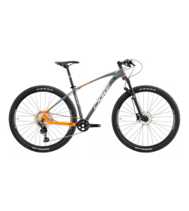 Bicicleta Oggi 7.3 Shimano Deore 12V 2024 Cinza e Laranja