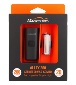 Farol Dianteiro Allty 200 + Lanterna Traseira Seemee 20 MagicShine