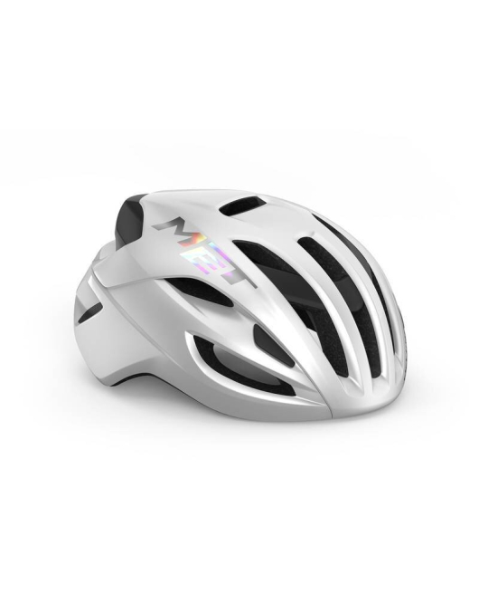 Capacete Met Road Rivale Mips Branco Holográfico 