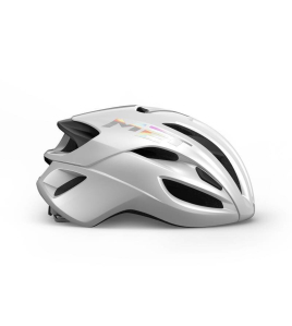 Capacete Met Road Rivale Mips Branco Holográfico 