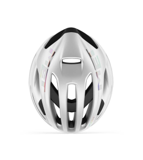 Capacete Met Road Rivale Mips Branco Holográfico 